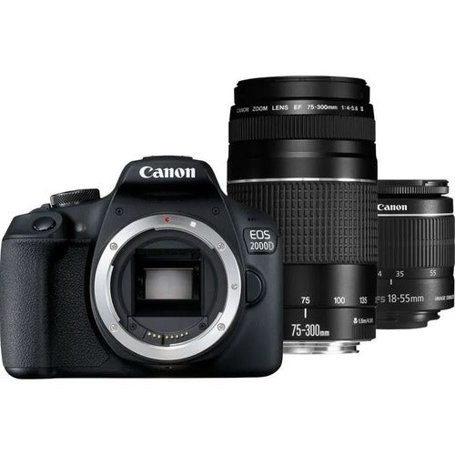 Canon EOS 2000D Kit with EF-S 18-55mm IS II + EF 75-300 f4-5.6 III