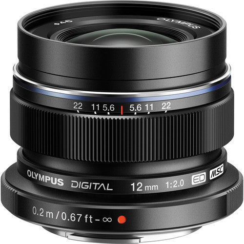 Olympus M.Zuido Digital ED 12mm F2.0 Camera Lens (Black)